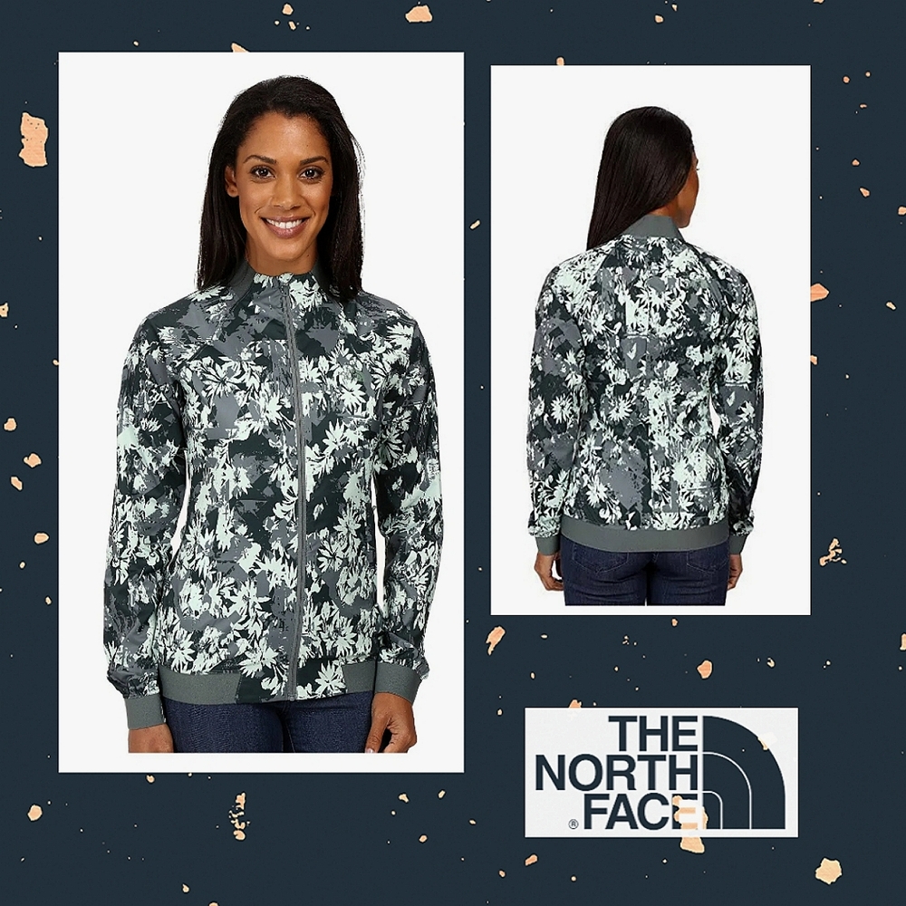 The North Face Rapida Jacket, Women's Size M, Balsam Green City Nature Print